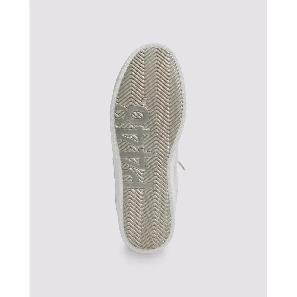 P448 John Off-White Silver Suede Low Top Sneakers Made in Italy 39‎ / 9